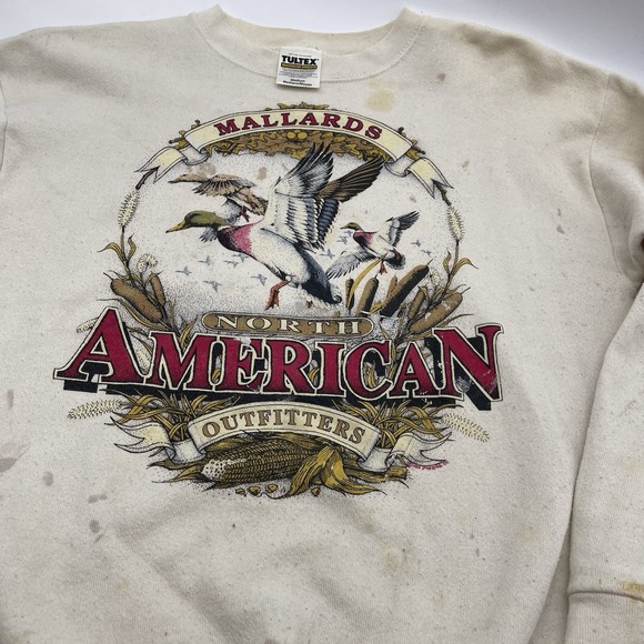 Vintage Tultex North American Outfitters Mallards Sweatshirt Sz Medium Thrashed - Picture 8 of 8